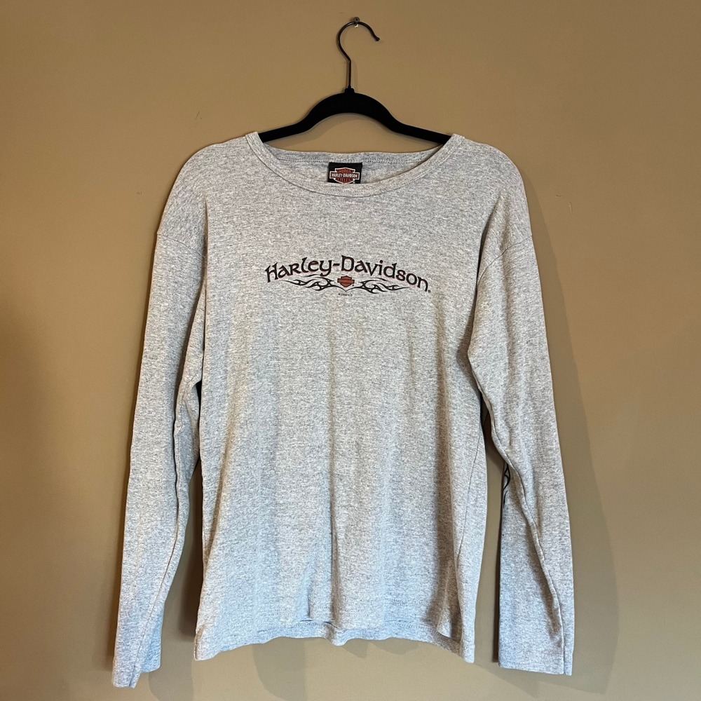Vintage 2000 Harley-Davidson Naples Florida Long Sleeve Gray T-Shirt XL - Picture 2 of 7